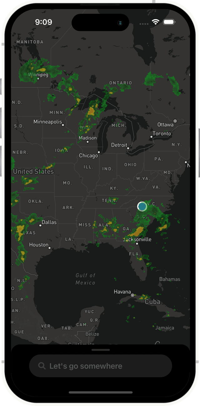 Navver app home screen
