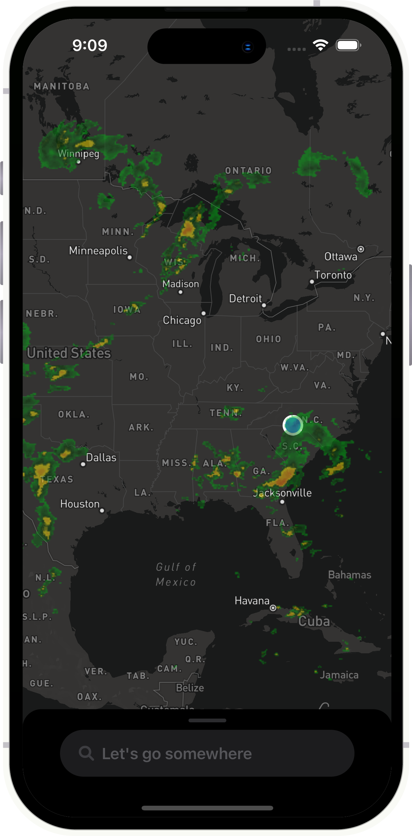 iPhone 14 Pro with navigation map screen